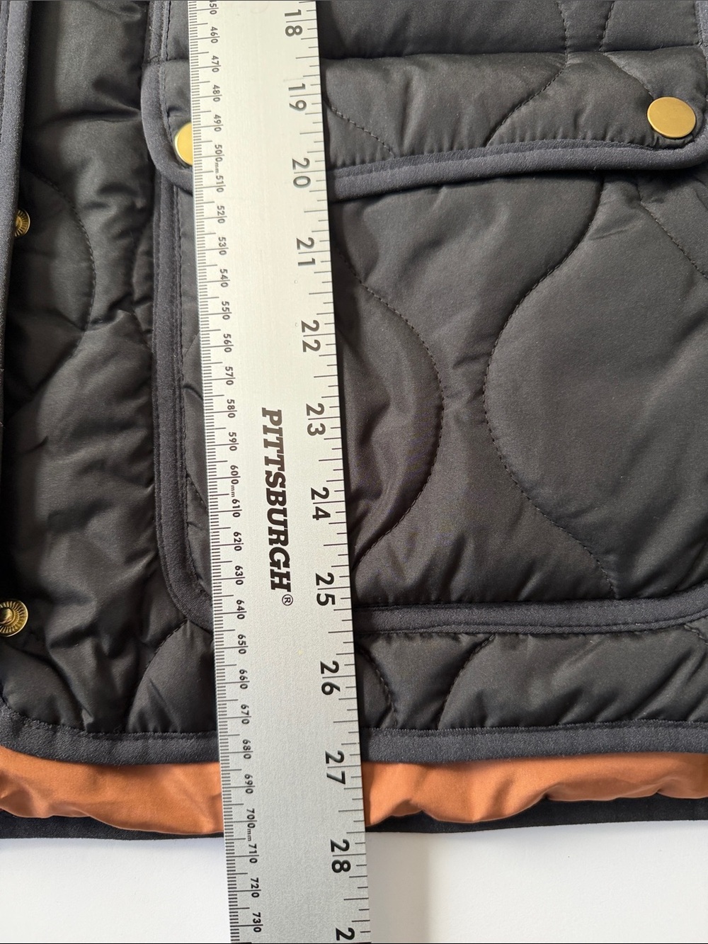 J.Crew Re-Imagined Signature Puffer Quilted Vest Black Gold Snap Size L - Picture 5 of 8